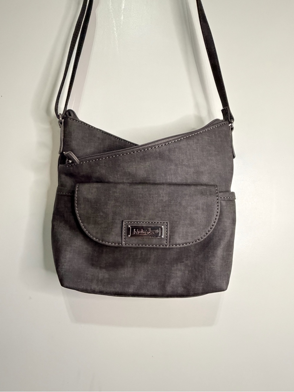 Relic Charcoal Gray Crossbody Bag with Front Flap